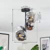 Ripoll Plafonnier, Boule lumineuse Chrome, Clair, Fumé, 4 lumières