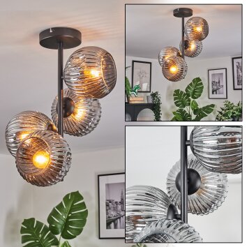 Ripoll Plafonnier, Boule lumineuse Fumé, 4 lumières