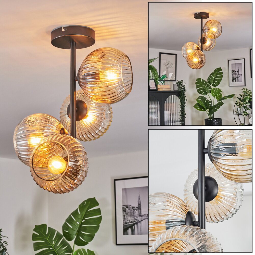Ripoll Plafonnier, Boule lumineuse Ambre, Clair, 4 lumières main product photo