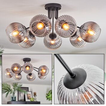 Koyoto Plafonnier, Boule lumineuse 82 cm Clair, Fumé, 7 lumières