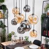 Ripoll Suspension, Boule lumineuse, Suspension Écru, Noir, 8 lumières