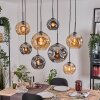 Ripoll Suspension, Boule lumineuse, Suspension Écru, Noir, 8 lumières