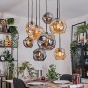 Ripoll Suspension, Boule lumineuse, Suspension Écru, Noir, 8 lumières