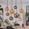 Ripoll Suspension, Boule lumineuse, Suspension Écru, Noir, 8 lumières