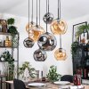 Ripoll Suspension, Boule lumineuse, Suspension Écru, Noir, 8 lumières