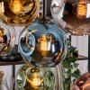 Ripoll Suspension, Boule lumineuse, Suspension Écru, Noir, 8 lumières
