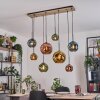 Ripoll Suspension, Boule lumineuse, Suspension Écru, Noir, 8 lumières