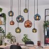 Ripoll Suspension, Boule lumineuse, Suspension Écru, Noir, 8 lumières