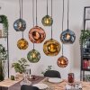 Ripoll Suspension, Boule lumineuse, Suspension Écru, Noir, 8 lumières