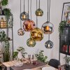 Ripoll Suspension, Boule lumineuse, Suspension Écru, Noir, 8 lumières