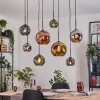 Ripoll Suspension, Boule lumineuse, Suspension Écru, Noir, 8 lumières