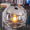 Koyoto Suspension, Boule lumineuse, Suspension grappe 35 cm Chrome, Clair, Fumé, 4 lumières
