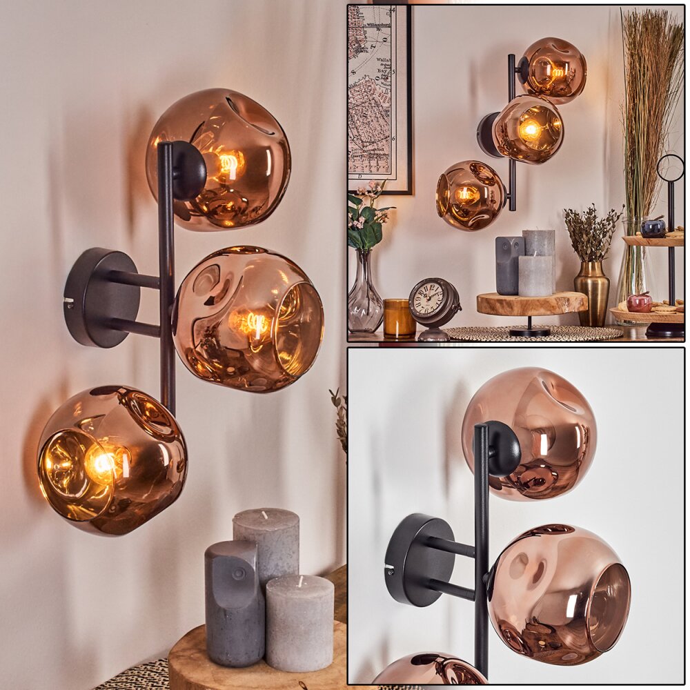 Ripoll Boule lumineuse, Applique murale Cuivré, 3 lumières main product photo