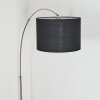 Bassagoda Lampadaire, Lampadaires arc Nickel mat, Noir, 1 lumière, Abat-jour en tissu