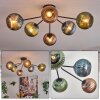 Koyoto Plafonnier, Boule lumineuse 74 cm Bleu, Vert, Cuivré, 6 lumières