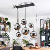 Gastor Suspension, Boule lumineuse, Suspension Chrome, Fumé, 6 lumières