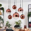 Gastor Suspension, Boule lumineuse, Suspension Clair, Cuivré, 6 lumières