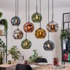 Ripoll Suspension, Boule lumineuse, Suspension Écru, Noir, 8 lumières