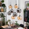 Ripoll Suspension, Boule lumineuse, Suspension Écru, Noir, 8 lumières