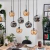 Ripoll Suspension, Boule lumineuse, Suspension Écru, Noir, 8 lumières