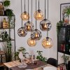 Ripoll Suspension, Boule lumineuse, Suspension Écru, Noir, 8 lumières