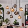 Ripoll Suspension, Boule lumineuse, Suspension Écru, Noir, 8 lumières