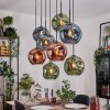Ripoll Suspension, Boule lumineuse, Suspension Écru, Noir, 8 lumières