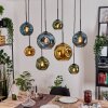 Ripoll Suspension, Boule lumineuse, Suspension Écru, Noir, 8 lumières