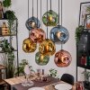 Ripoll Suspension, Boule lumineuse, Suspension Écru, Noir, 8 lumières