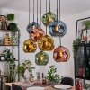 Ripoll Suspension, Boule lumineuse, Suspension Écru, Noir, 8 lumières