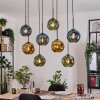 Ripoll Suspension, Boule lumineuse, Suspension Écru, Noir, 8 lumières