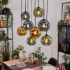 Ripoll Suspension, Boule lumineuse, Suspension Écru, Noir, 8 lumières