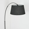 Bassagoda Lampadaire, Lampadaires arc Noir, 1 lumière, Abat-jour en tissu