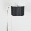 Soungou Lampadaire, Lampadaires arc Chrome, Noir, 1 lumière, Abat-jour en tissu