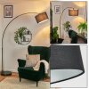 Bassagoda Lampadaire, Lampadaires arc Noir, 1 lumière, Abat-jour en tissu