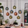 Ripoll Suspension, Boule lumineuse, Suspension Écru, Noir, 8 lumières