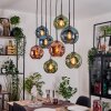 Ripoll Suspension, Boule lumineuse, Suspension Écru, Noir, 8 lumières