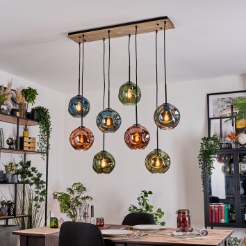 Ripoll Suspension, Boule lumineuse, Suspension Écru, Noir, 8 lumières Ripoll Suspension, Boule lumineuse, Suspension Écru, Noir, 8 lumières