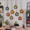 Ripoll Suspension, Boule lumineuse, Suspension Écru, Noir, 8 lumières