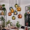 Ripoll Suspension, Boule lumineuse, Suspension Écru, Noir, 8 lumières