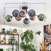 Koyoto Plafonnier, Boule lumineuse 85 cm Bleu, Vert, Cuivré, 8 lumières