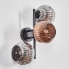 Ripoll Boule lumineuse, Applique murale Chrome, Cuivré, Fumé, 3 lumières