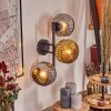 Ripoll Boule lumineuse, Applique murale Chrome, Or, Fumé, 3 lumières