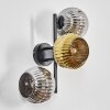 Ripoll Boule lumineuse, Applique murale Chrome, Or, Fumé, 3 lumières