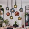 Ripoll Suspension, Boule lumineuse, Suspension Écru, Noir, 8 lumières