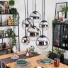 Gastor Suspension, Boule lumineuse, Suspension Chrome, Clair, Fumé, 6 lumières