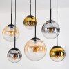 Gastor Suspension, Boule lumineuse, Suspension Ambre, Or, Clair, Fumé, 6 lumières