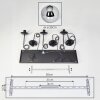Gastor Suspension, Boule lumineuse, Suspension Chrome, Fumé, 6 lumières