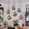 Gastor Suspension, Boule lumineuse, Suspension Chrome, Fumé, 6 lumières