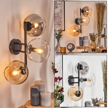 Koyoto Boule lumineuse, Applique murale Ambre, Clair, Fumé, 3 lumières Koyoto Boule lumineuse, Applique murale Ambre, Clair, Fumé, 3 lumières